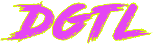 pink text with yellow outline - DGTL