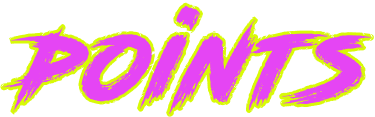 pink text with yellow outline - points